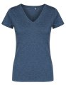 Dames T-shirt Promodoro V-Neck Heather Navy